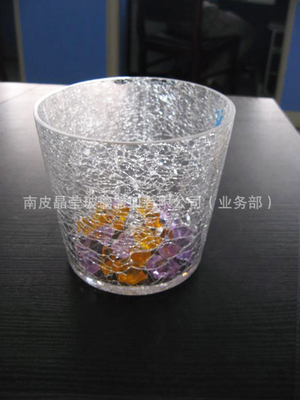 南皮晶莹玻璃器皿 大量供应冰花玻璃花瓶，厂家直供价格优